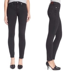 Madewell High Riser Skinny High Rise Black Stretch Denim Jean Size 28